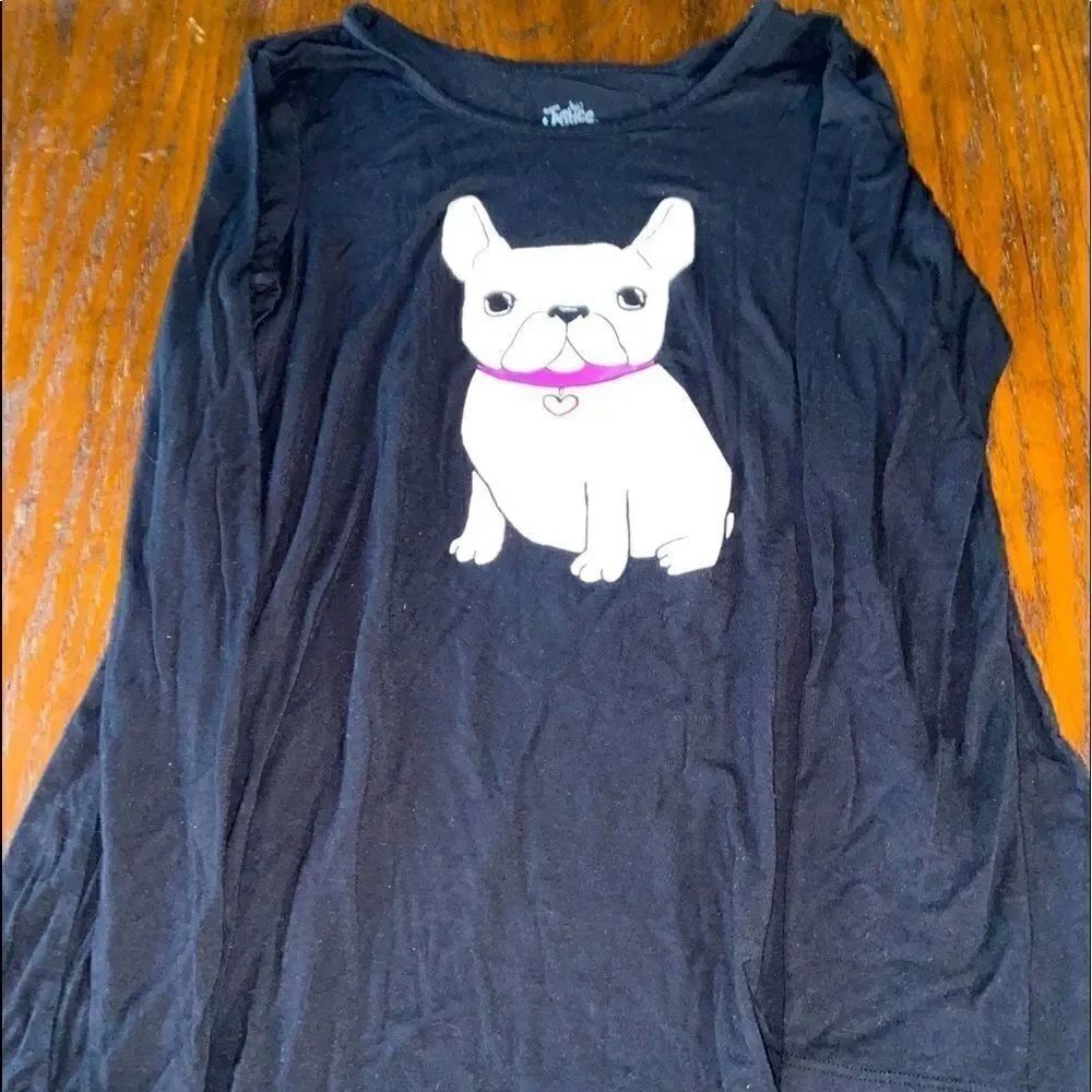 Girls justice long sleeve bling dog tee